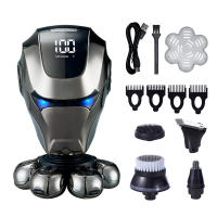 5-IN-1 Men Rechargeable Bald Head Electric Shaver 7D Floating Blade Head Beard Nose Ear Hair Trimmer Razor Clipper Facial Brush - details 0