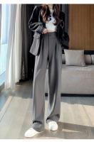 Elegantes Pantalones de Pierna Ancha Estilo Coreano Cintura Alta, Suelto, Moda Oficina, Ropa de Calle 2024 - details 7