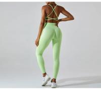 Pantalones deportivos ajustados de secado rápido para mujer, pantalones de Yoga ajustados, pantalones de Yoga de punto sin costuras, pantalones de chándal transpirables antitratamiento para gimnasio y Fitness - details 6