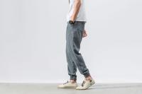 Pantalones casuales de calabazas para hombre, calabazas de lino, de moda, con puños - details 21