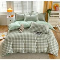 Juego de Cama Sencillo de Cuatro Piezas Dormitorio de Estudiantes Funda de Edredón de Algodón Lavado Agradable para la Piel - details 12