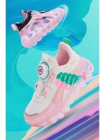 Zapatillas de deporte para niños, zapatos deportivos antideslizantes para niñas, zapatos de cuero impermeables para niños, zapatillas de tenis informales ligeras y bonitas de color rosa para correr - details 2