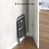 Escaleras Plegables de 3 Escalones, Capacidad de 272KG con Pedales Antideslizantes Anchos, Taburete Escaleras de Mano de Acero, Manubrio de Esponja, Uso en Interiores y Exteriores, Negro - details 63