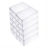 Cajas transparentes para zapatos, contenedor de plástico, organizador plegable, apilable, de PP, duradero, 20 piezas - details 1