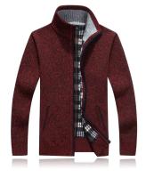 Chaqueta de Punto para Hombres en Invierno Cuello Abierto, Manga Larga, Forro de Lana, Ropa Casual de Color Sólido - details 4