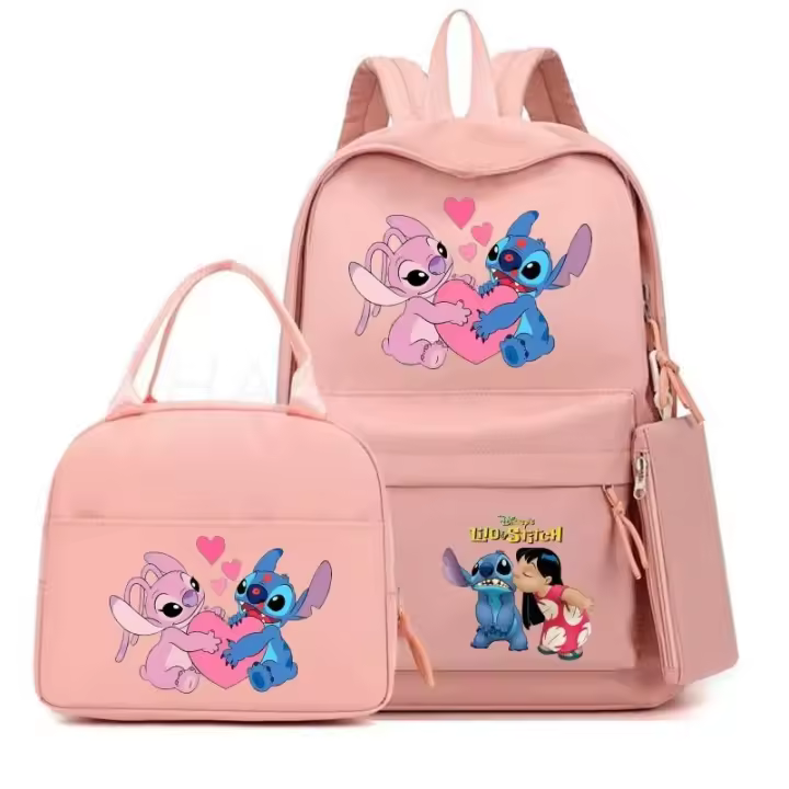 Conjuntos de Mochilas Escolares LILO y Stitch Bolsas de Almuerzo para Niños y Niñas - 1