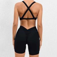 Conjunto de pantalones cortos cruzados sin espalda para mujer, ropa deportiva de 2 piezas, ropa de entrenamiento PIESS, ropa deportiva - details 25