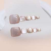Uñas de los pies postizas cuadradas, uñas naturales irrompibles, simples, para ir de compras, viajar y citas - details 1
