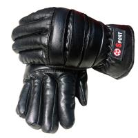 Guantes de cuero para invierno con pantalla táctil, guantes de terciopelo para mantener el calor, equipo de jinete, guantes deportivos impermeables para conducir con dedos completos, esquí - details 8