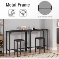 Conjunto de Mesa de Bar y 2 Sillas Estructura de Metal Tamaño 100x40x100 cm - details 21