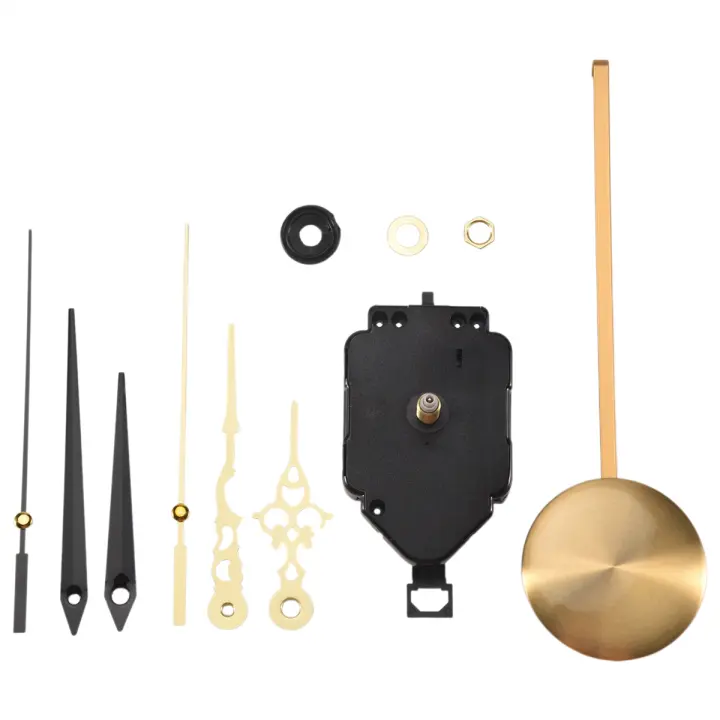 Kit de mecanismo de movimiento para reloj de péndulo de cuarzo, bricolaje, con 2 pares de manecillas diferentes, piezas de repuesto para reparación de reloj de pared - 1
