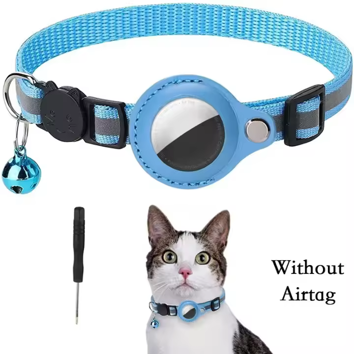 Collar para Gato con Airtag Funda Protectora con Campana No GPS Reflectante Accesorios para Gatitos - 1