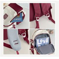 Mochila de gran capacidad femenina-japonesa color de contraste marca de moda mochila para estudiantes universitarios bolsa de viaje de ocio nueva bolsa para computadora - details 20