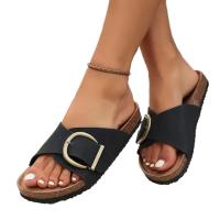 Zapatillas de una palabra para mujer 2025 nueva playa abierta zapatillas frescas de fondo plano sandalias de mujer de gran tamaño - details 0