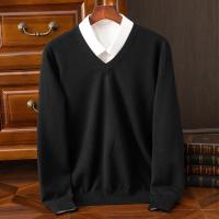 Suéter grueso de Cachemira para Hombre, ropa clásica cálida con cuello en V, Jersey de otoño e invierno, 4XL - details 27