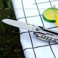 Herramienta Plegable de Acero Inoxidable Portátil Cuchillo de Bolsillo Desmontable para Supervivencia al Aire Libre Cuchara de Punto de Hebilla - details 10