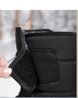 Botas de nieve impermeables para mujer, botines de piel cálida, con plataforma, color negro, a la moda, Invierno - details 9