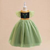 Disfraz de princesa Anna verde para niñas pequeñas, disfraz de Halloween, vestido elegante para fiesta de cumpleaños, vestido de carnaval - details 24