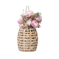 Cesta colgante tejida de jacinto de agua, cesta colgante de pared, decoración decorativa para puerta delantera, decoración para plantas de flores Boho - details 0