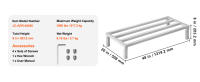 SucceBuy Estante de aluminio para estiba, estante de piso comercial para alimentos de 24" x 14", 8" fuera del piso, estante de almacenamiento de aluminio ajustable con capacidad de 1000 libras, para restaurantes, cocinas, garajes y vehículos - details 12