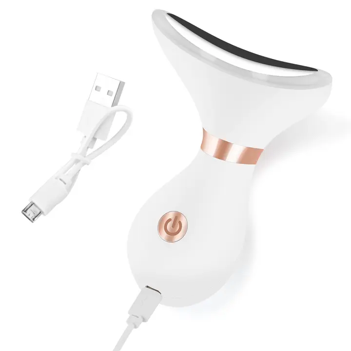 Dispositivo de belleza para el cuello, masajeador Facial para estiramiento de la piel, EMS, hine, doble mentón, LED, antiarrugas, 3 colores - 1