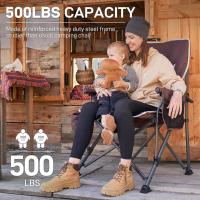 Silla de Camping Plegable 230KG Cargable Silla Plegable 62cm Anchura de Asiento con Bolsillo Lateral y Portavasos Silla Plegable de Gran Tamaño para Camping Exterior Balcón Jardín - details 29