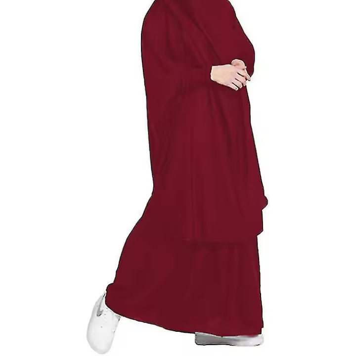 Vestido de bata liso saudita de los Emiratos Árabes Unidos, traje con capucha, ropa étnica BSSM - 1