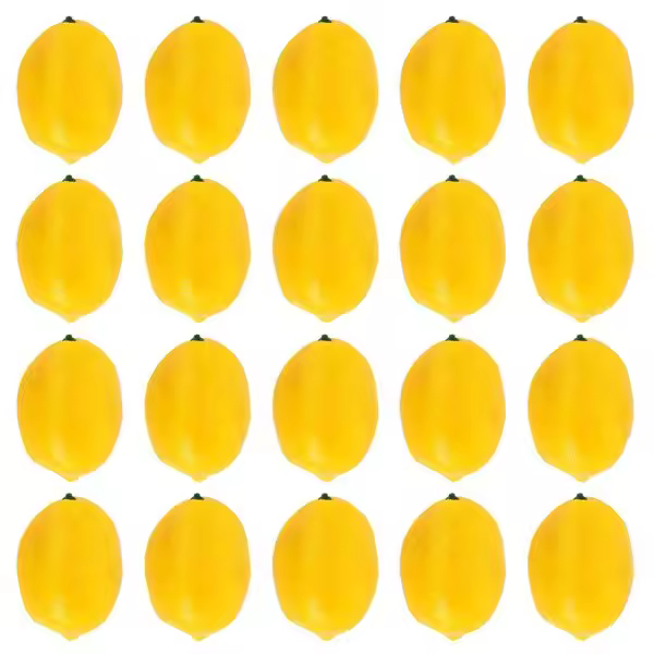 20 Piezas de Limones Artificiales Limones Falsos Limones Falsos Frutas en Amarillo 3 Pulgadas de Largo X 2 Pulgadas de Ancho - 1