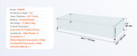 SucceBuy Protector de viento de vidrio, 773 x 367 x 191 mm, para mesa rectangular para fogatas, vidrio templado de 8 mm, resistente, con soporte de aluminio y pies de goma, fácil montaje. - details 6