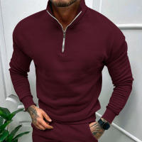 Chaqueta de color liso con cuello alto y media manga larga, para hombre - details 22