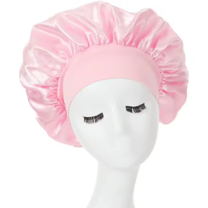 Gorro de Satén con Banda Elástica Ancha Gorro de Seda para Ducha, Maquillaje, Cuidado del Cabello - 1