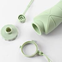 Botella plegable para beber, Botella de agua de silicona plegable para camping y senderismo, Botella de agua de viaje portátil para deportes al aire libre, Resistente al agua, 600 ml, Sin BPA, A prueba de fugas, Fácil de transportar, A prueba de roturas - details 7