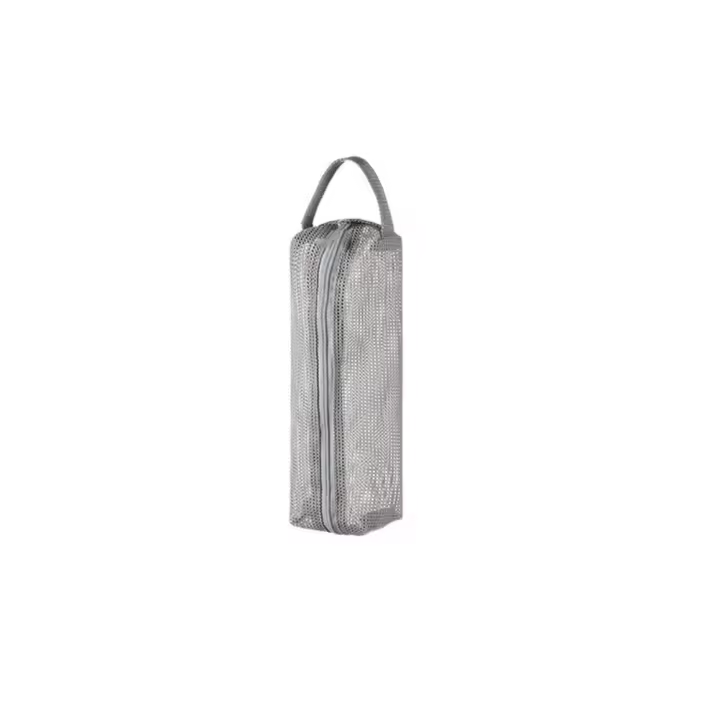 Neceser de malla con asa práctica, bolsa de almacenamiento de artículos de tocador ligera y transpirable, bolso de lavado plegable de secado rápido para niñas - 1