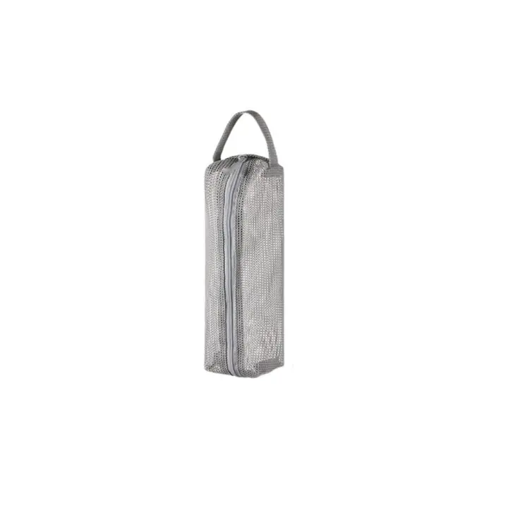 Neceser de malla con asa práctica, bolsa de almacenamiento de artículos de tocador ligera y transpirable, bolso de lavado plegable de secado rápido para niñas - 1