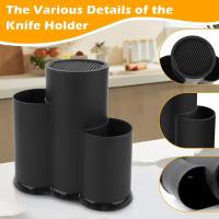 Bloque para cuchillos 3 en 1, soporte para cuchillos sin cuchillo, portacuchillos universal, bloque para cuchillos sin equipo, soporte redondo para utensilios de cocina - details 4