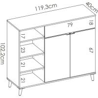 Mueble auxiliar de cocina, color blanco/natural, 102x120x40 cm - details 2