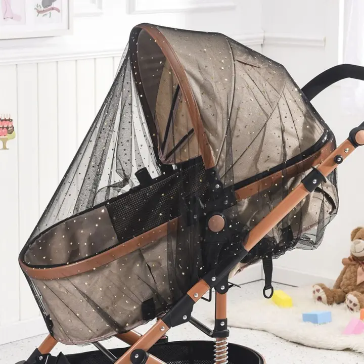 Protección UV gasa patrón de estrella cochecito de bebé mosquitera cortina cochecito red bebé sombrilla mosquitera accesorio para cochecito - 1