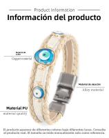 Pulsera de cuentas tejida multicapa de cuero de aleación de ojo azul de estilo turco original - details 1