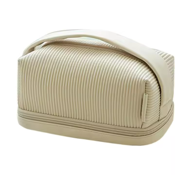 Scttomon Bolsa de Maquillaje Grande Capacidad, Impermeable, Organizador de Cosméticos de Cuero PU - 1
