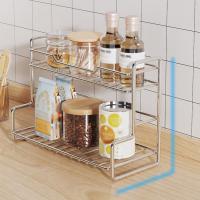 Estante organizador de cocina moderno, estante de almacenamiento para baño de doble capa, ahorro de espacio, gran capacidad, organizador de fregadero de cocina impermeable - details 11