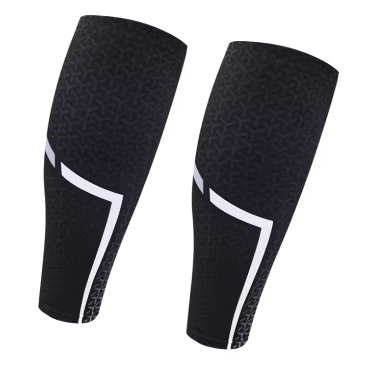 Manguitos protectores de pantorrilla para correr, calentadores de piernas para ciclismo y fútbol, equipo deportivo transpirable de compresión, espinilleras elásticas, 1 par - 1