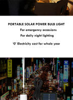 Lámpara Solar Portátil Bombilla LED Recargable para Campamento Pesca Nocturna Panel Solar de Energía Renovable Luz Blanca 1.5W - details 5