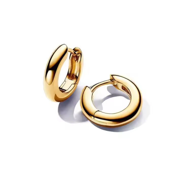 Pendientes de aro de oro minimalistas para mujer: pendientes circulares geométricos lisos, joyería elegante y ligera para el día a día para la oficina y la cita nocturna - 1