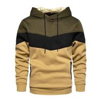 Sudadera con capucha de retales para hombre, ropa informal holgada de lana, ropa de calle cálida, moda masculina, prendas de vestir deportivas de otoño e invierno - details 6