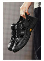 Sandalias de verano para hombre, sandalias romanas de cuero de ocio, zapatos de playa transpirables, zapatos cómodos para hombre, chanclas para exteriores, zapatillas deslizantes - details 12