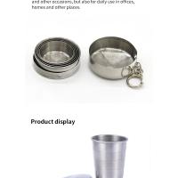 Tazas telescópicas portátiles de acero inoxidable y metal para acampar al aire libre, tazas plegables, tazas para bebidas. - details 7