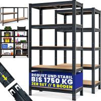 2X Estanterías Almacenaje Metálicas Cargas Pesadas 1750Kg 180x90x40cm Más Altas Rojas - details 9
