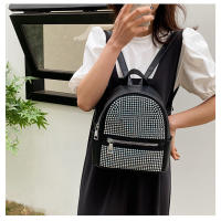 Mochila casual simple, moderna y de gran capacidad, diamantes de imitación de gas extranjero, bolsa de gas extranjero. - details 9