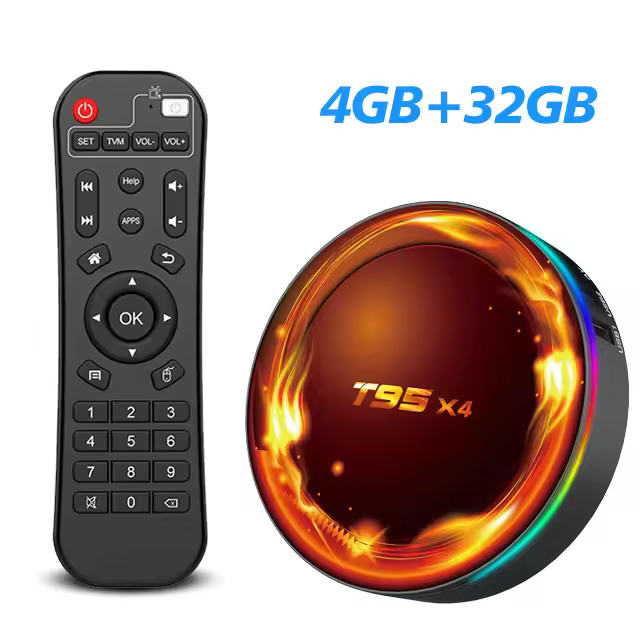 Dispositivo de TV inteligente T95X4, decodificador con Android 11,0, Amlogic S905X4, 4GB, 64GB, AV1, 8K, HD, 2,4 GH y 5GH, Wifi Dual, BT4.0, reproductor multimedia de 4GB y 32GB - 1