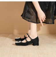 Zapatos de mujer con tacón bajo y hebilla plana - details 16